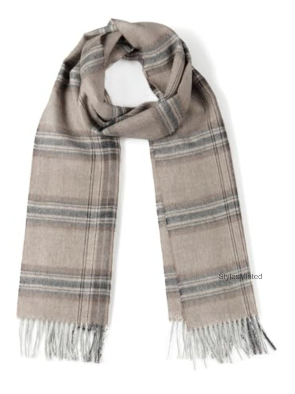 100% Baby Alpaca Wool Tartan Plaid Flannel Scarf Handwoven